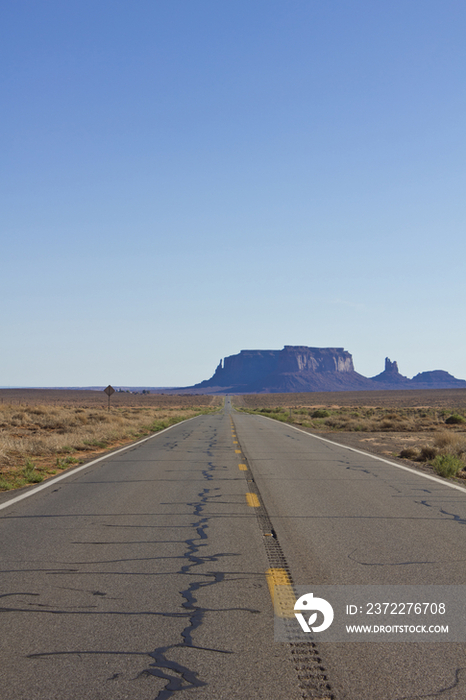 Scenic road to Monument Valley in USA