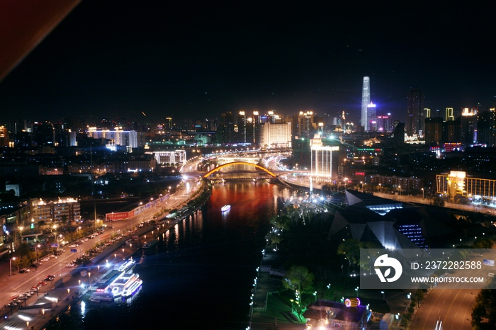 天津市城市风光夜景