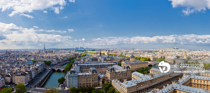 The view from Notre Dame in Paris skyline.