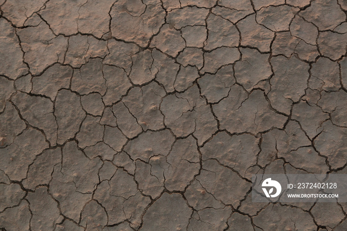 沙漠中干裂的地球，全球变暖气候的概念。