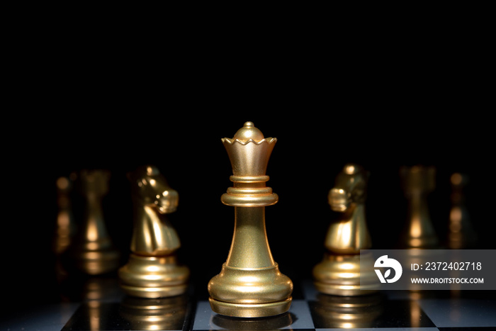 Chess gold business concept, leader & success