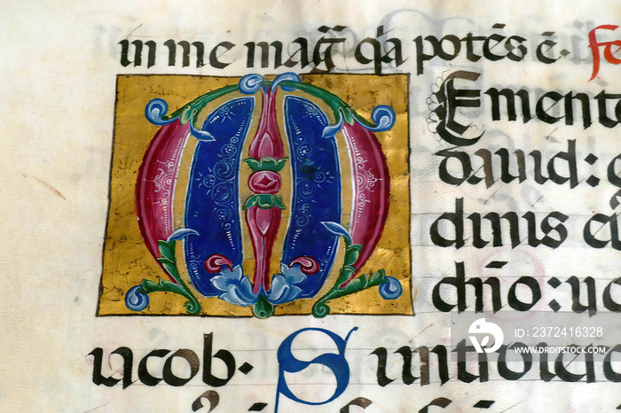 Medieval illuminated manuscript calligraphy in Hvar