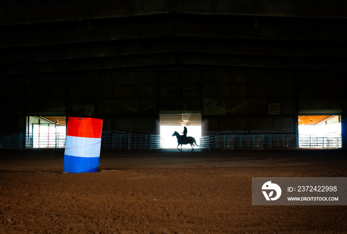 Woman On Horse Barrel Racing Silhouette