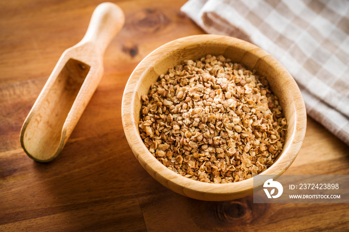 Healthy buckwheat flakes.