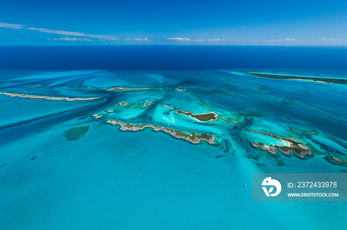 Aerial view, Exuma, Bahamas, America