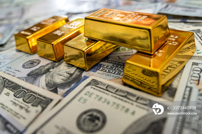 bank investment  gold bar and money