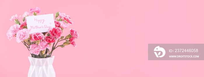 母亲节，情人节节日礼物设计理念，粉色康乃馨花束，带包装