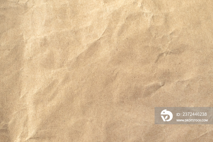 Brown crumpled paper texture background.