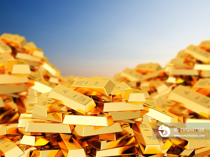 Heap of gold bars