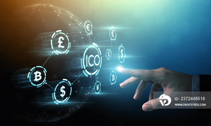 ICO首次代币发行商业金融互联网创新技术概念