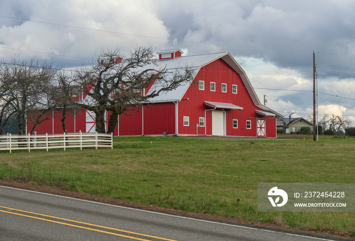 Large barn in a countryside Lake Oswego Oregon.