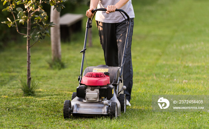 Lawnmower in action