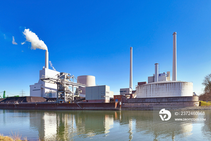 Rheinhafen steam power plant in Karlsruhe in Germany used for generation of electricity and district