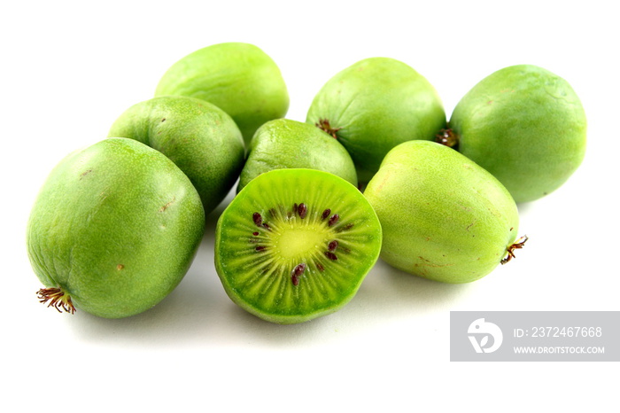 hardy kiwi fruits isolated