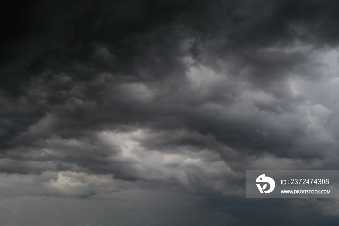 black cloud rainstorm in the vast sky