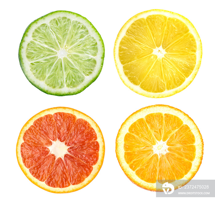 Citrus fruit. Orange, lemon, lime, grapefruit