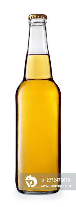 beer or cider in glass bottle