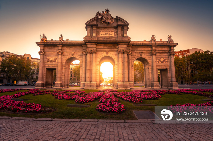 Puerta de Alcala  / Alcala Gate in the center of Madrid, Spain.