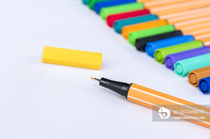 Closeup Multicolored Fineliner Pens