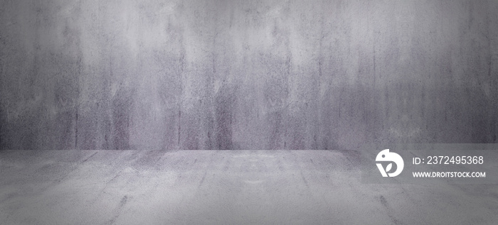 Empty studio room gray cement background. blank table old grunge surface concreet construction backd