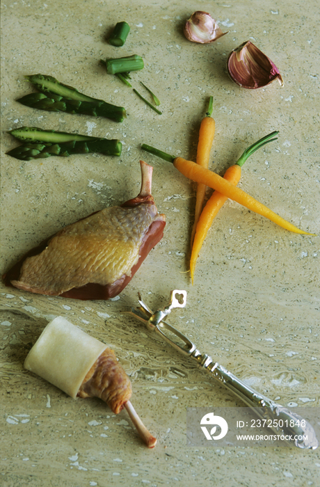 Ingredients too cook pigeon, Tuscany, Italy