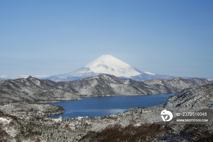 Lake Ashinoko and Mt. Fuji, Kanagawa, Japan