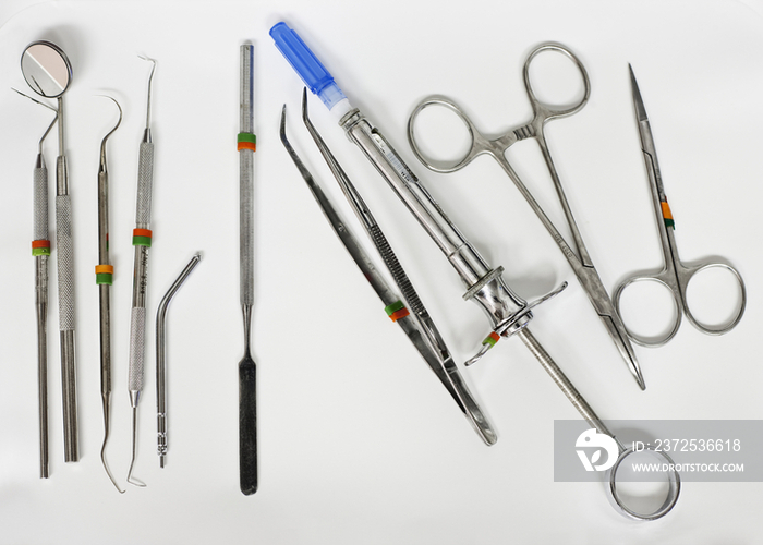 Dental Instruments on White Surface