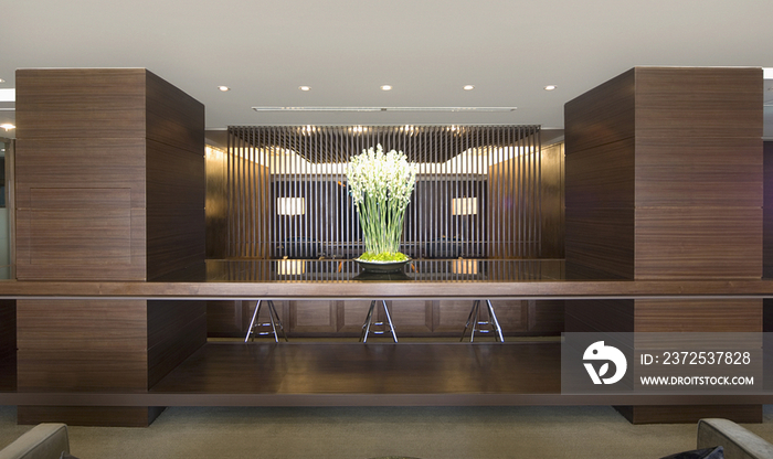 Reception desk of hotel