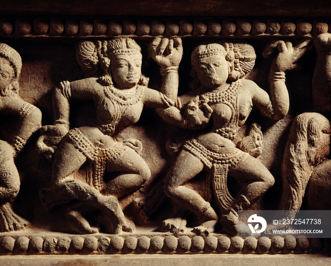 Dancers,Pedestal of Shivalingam, Tra Kieu style Danang Cham Museum,Cham Art, Vietnam