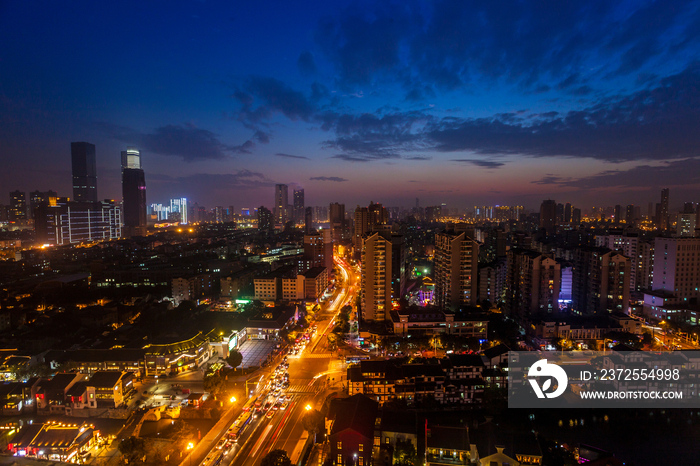 江苏省无锡城市建筑夜景