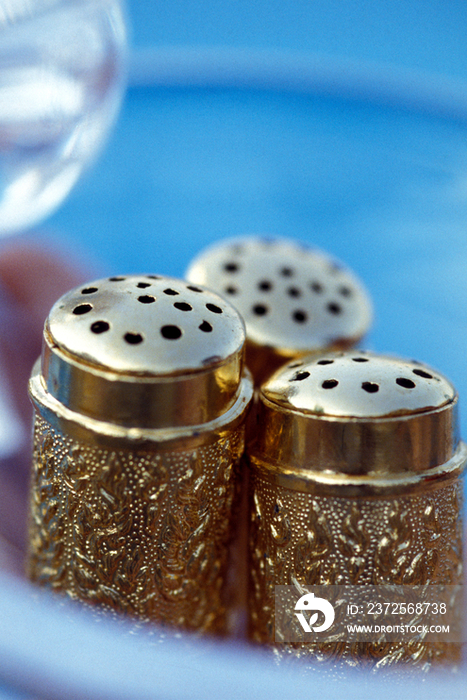 Golden salt and pepper shaker