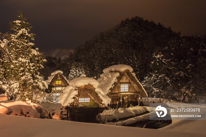 Shirakawa Light up in the Snow, Ono-gun, Gifu Prefecture, Japan