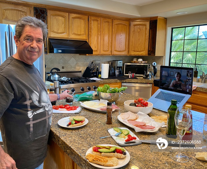 man preparing for cooking class