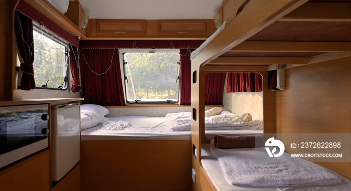 Recreational vehicle interior -motorhome.