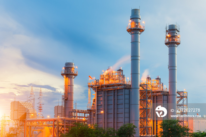 power plant in the petrochemical plant at blue sky