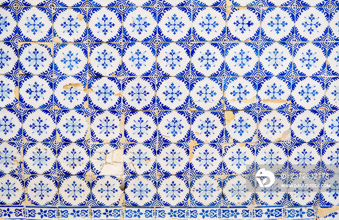 Traditional ornate portuguese decorative tiles azulejos