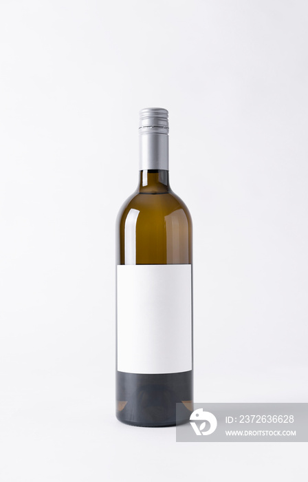 wine bottle for mock-up. Blank Label on a gray background.