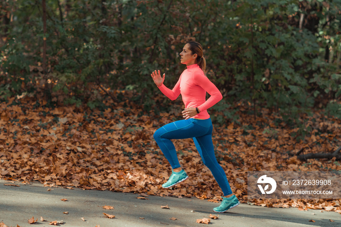 Woman Jogging in Nature, Outdoors