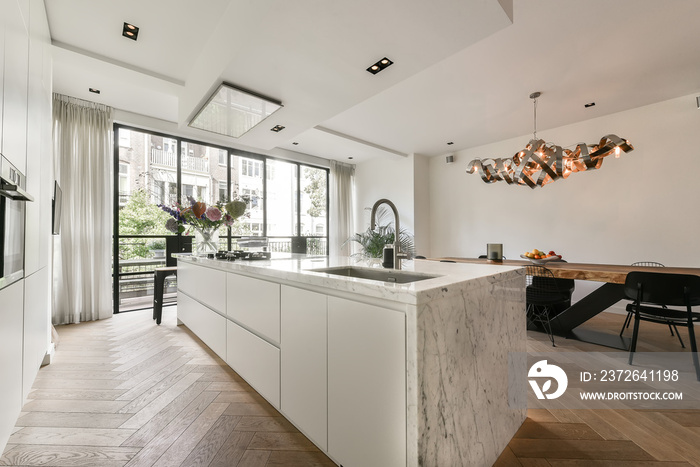 Interior of a beautiful kitchen of an elite house