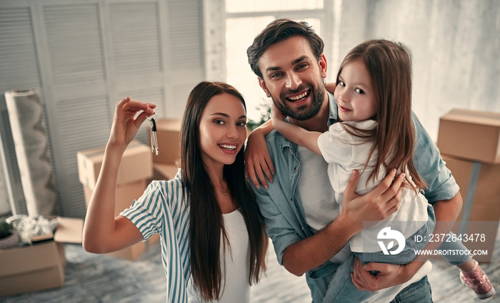 Family on moving day