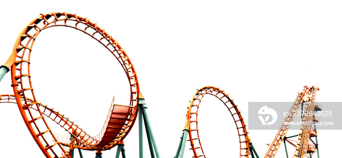 Roller coaster on white background