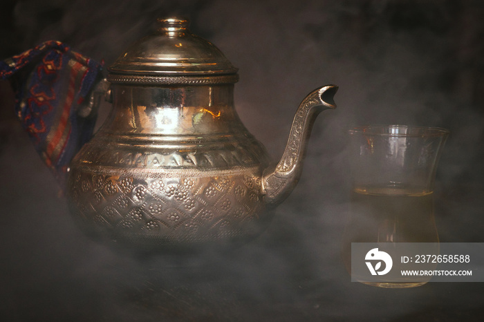 Traditional Morrocan tea is green tea, specifically Chinese gunpowder tea. It’s brewed with fresh mi