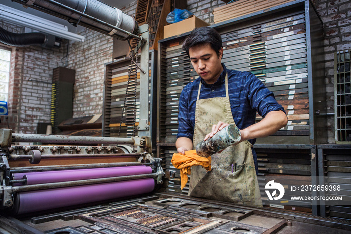 Craftsman working in workshop