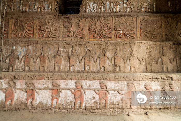 太阳与月亮神庙（Huaca del Sol y de la Luna）考古遗址装饰细节