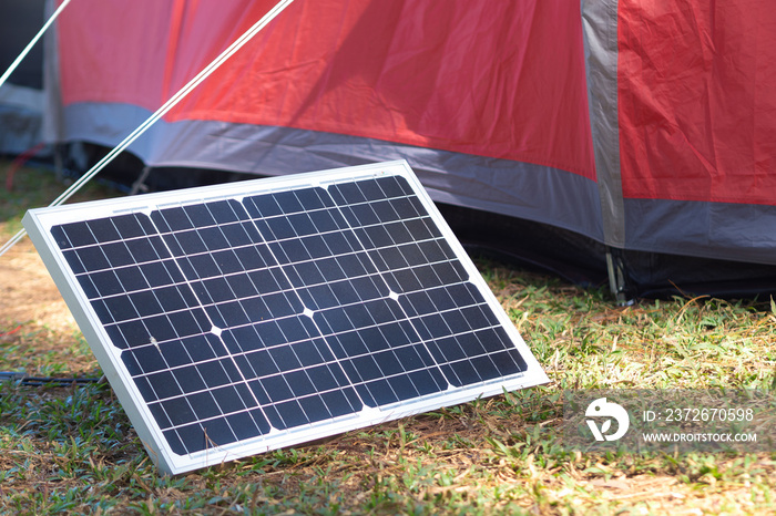 Portable solar panel for outdoors camping