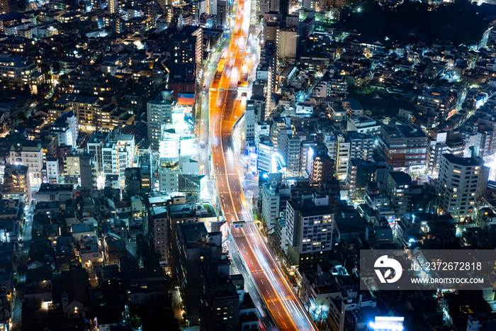 夜の首都高速（六本木・西麻布・渋谷付近）