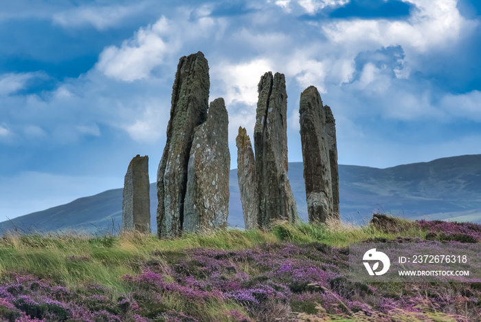 The Ring of Brodgar, a Neolithic henge and stone circle on the largest of the Orkney islands, Scotla