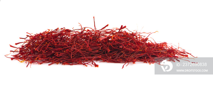 saffron threads an isolated on white background