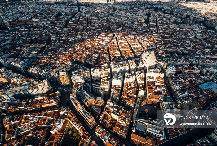 Cityscape skyline view of Madrid