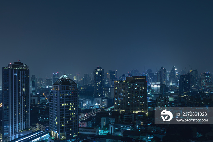 Modern Bangkok city at night